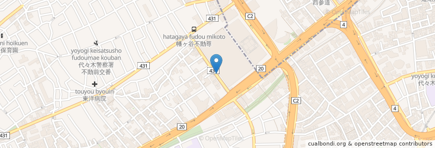 Mapa de ubicacion de 初台駅北口自転車駐輪場 en Japan, Tokyo, Shibuya.
