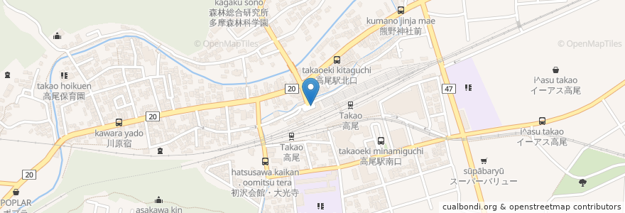 Mapa de ubicacion de 高尾駅北口 en اليابان, 東京都, 八王子市.