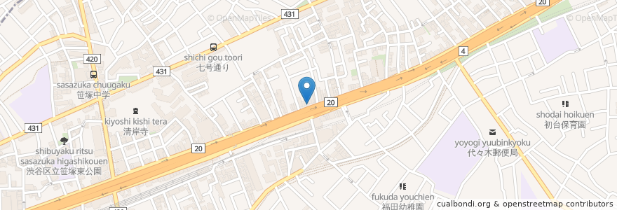 Mapa de ubicacion de にこや en ژاپن, 東京都, 渋谷区.