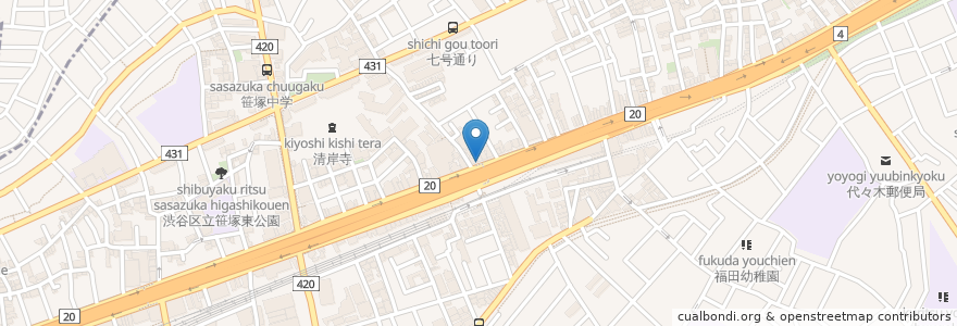 Mapa de ubicacion de 壽々木屋 en Japan, Tokyo, Shibuya.