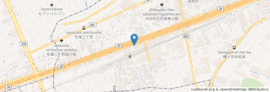 Mapa de ubicacion de もーとん en Japón, Tokio, Shibuya.