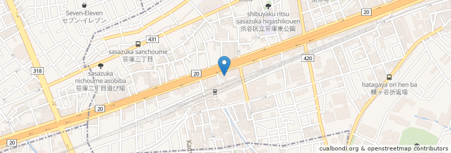 Mapa de ubicacion de 桧垣歯科 en اليابان, 東京都, 渋谷区.
