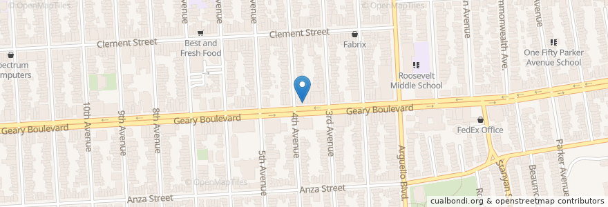 Mapa de ubicacion de Genki Ramen en États-Unis D'Amérique, Californie, San Francisco, San Francisco.