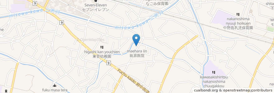 Mapa de ubicacion de 前原医院 en Japan, Präfektur Kanagawa, 川崎市, 多摩区.