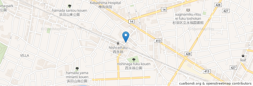 Mapa de ubicacion de EAGA en ژاپن, 東京都, 杉並区.