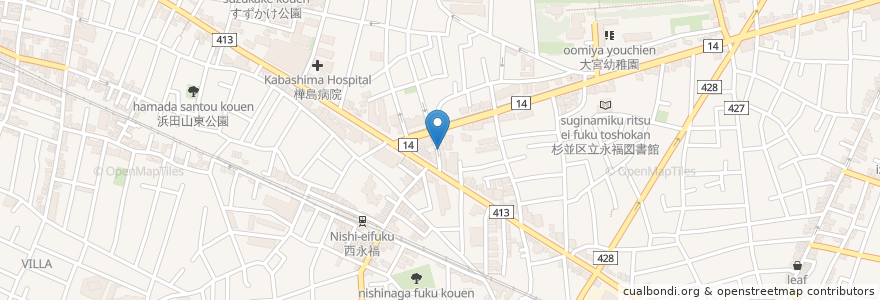 Mapa de ubicacion de EVELEST DINING en 日本, 东京都/東京都, 杉並区.