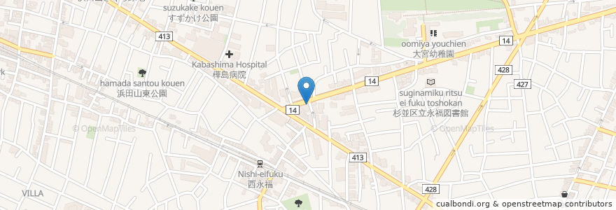 Mapa de ubicacion de どさん子 en Japón, Tokio, Suginami.