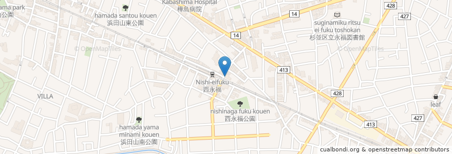 Mapa de ubicacion de 山本クリニック en Japonya, 東京都, 杉並区.