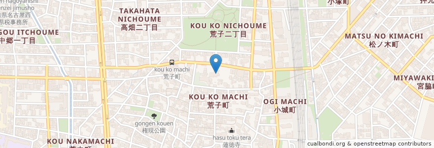 Mapa de ubicacion de 荒子観音 en 일본, 아이치현, 나고야 시, 中川区.