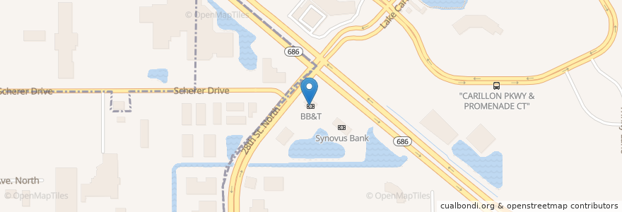 Mapa de ubicacion de BB&T en Соединённые Штаты Америки, Флорида, Pinellas County, St. Petersburg.