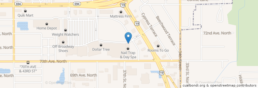 Mapa de ubicacion de Five Guys en الولايات المتّحدة الأمريكيّة, فلوريدا, Pinellas County, Pinellas Park.