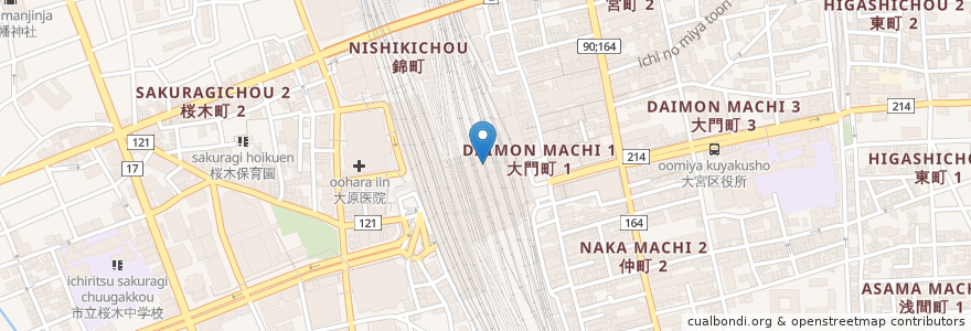 Mapa de ubicacion de 大宮区 en 日本, 埼玉县, 埼玉市, 大宮区.