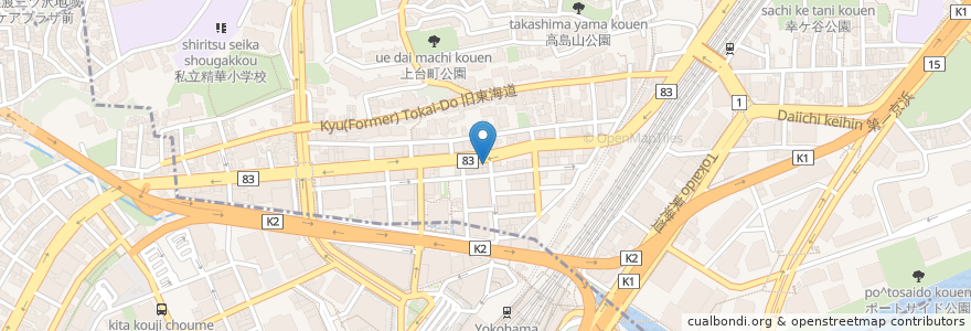 Mapa de ubicacion de 町田商店 en ژاپن, 神奈川県, 横浜市, 神奈川区.