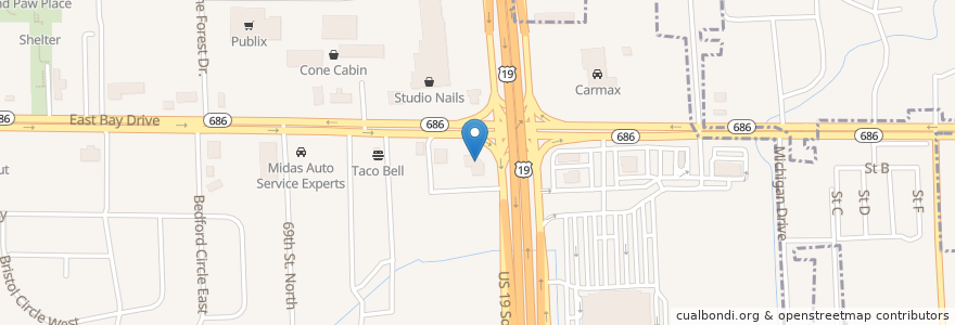 Mapa de ubicacion de Einstein Bros. Bagels en Estados Unidos De América, Florida, Pinellas County, Largo.