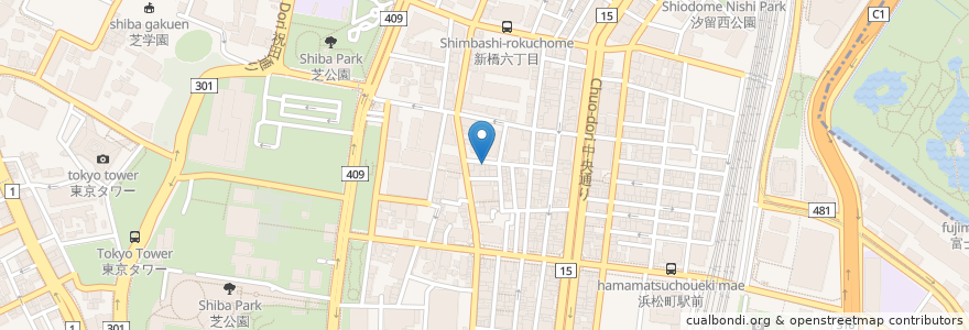 Mapa de ubicacion de むさしや 芝大門店 en Japón, Tokio, Minato.