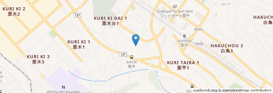 Mapa de ubicacion de 栗平教会 en Japonya, 神奈川県, 川崎市, 麻生区.