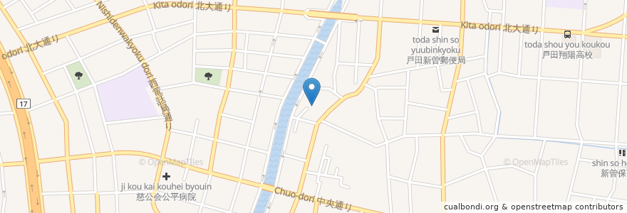 Mapa de ubicacion de 戸田市 en 일본, 사이타마현, 戸田市.