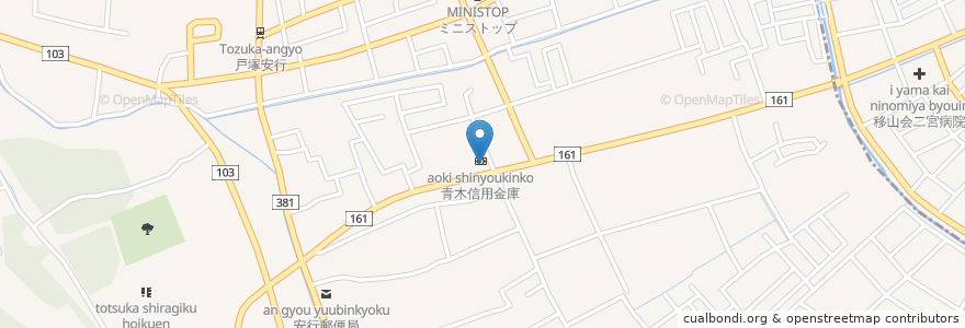 Mapa de ubicacion de 青木信用金庫安行支店 en Япония, Сайтама, 川口市.