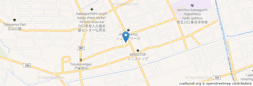 Mapa de ubicacion de 久兵衛屋 en Japan, 埼玉県, 川口市.