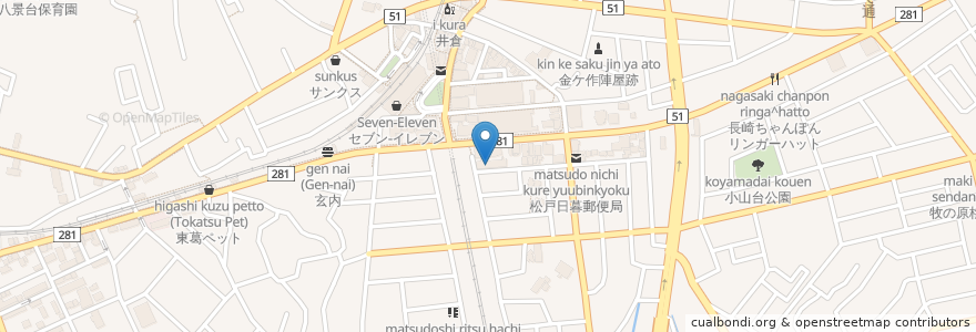 Mapa de ubicacion de 宮前クリニック en Japan, 千葉県, 松戸市.