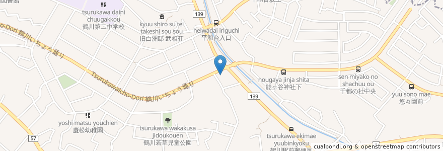 Mapa de ubicacion de 鶴川いちょう会館 en Japan, Tokyo, Machida.