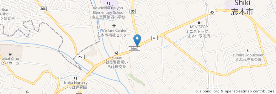 Mapa de ubicacion de 志木市 en Japan, 埼玉県, 志木市.