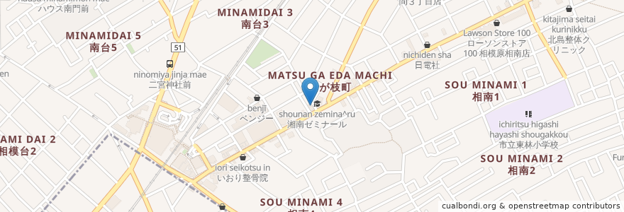 Mapa de ubicacion de 長岡屋 en 일본, 가나가와현, 相模原市, 南区.