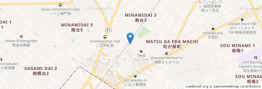 Mapa de ubicacion de 松ヶ枝 エンゼル薬局 en Japonya, 神奈川県, 相模原市, 南区.