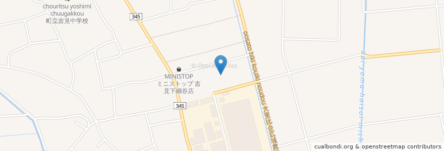 Mapa de ubicacion de 吉見町 en Jepun, 埼玉県, 比企郡, 吉見町.