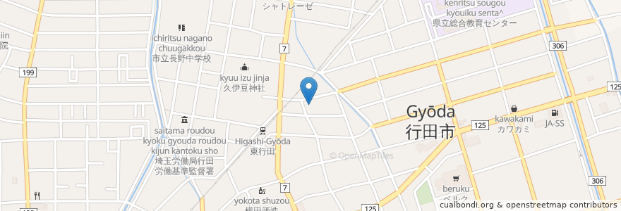 Mapa de ubicacion de 行田市 en 일본, 사이타마현, 行田市.