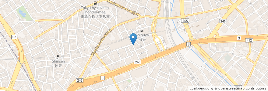 Mapa de ubicacion de ずくなし en ژاپن, 東京都, 渋谷区.