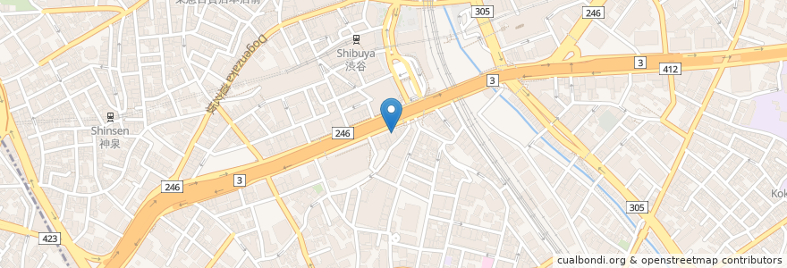 Mapa de ubicacion de 麹町咖喱 en ژاپن, 東京都, 渋谷区.