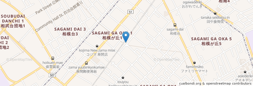 Mapa de ubicacion de なんどき屋 en Japan, Präfektur Kanagawa, 座間市, 相模原市, 南区.