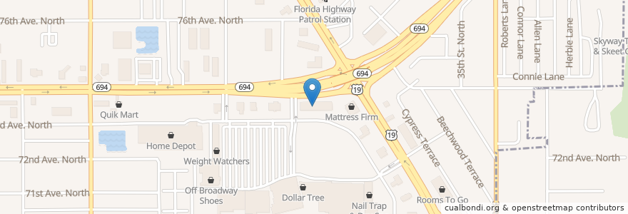 Mapa de ubicacion de Planet Smoothie en 美利坚合众国/美利堅合眾國, 佛罗里达州/佛羅里達州, Pinellas County, Pinellas Park.