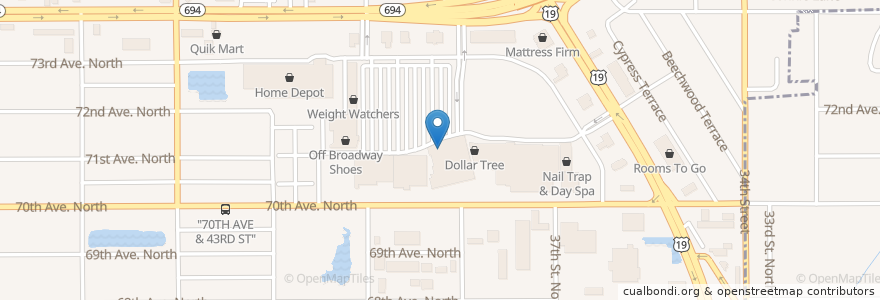 Mapa de ubicacion de American Pie Pizza Company en Amerika Syarikat, Florida, Pinellas County, Pinellas Park.