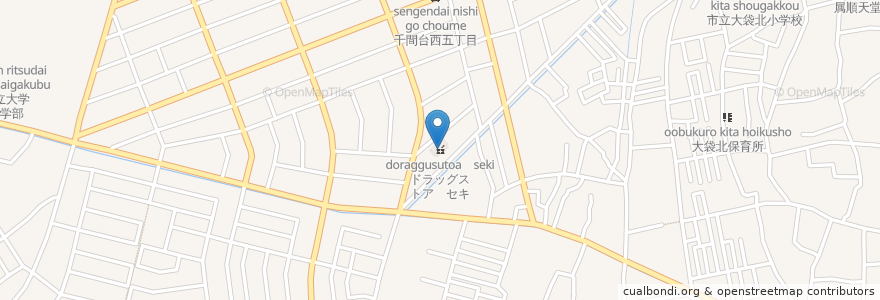 Mapa de ubicacion de ドラッグストア　セキ en Japon, Préfecture De Saitama, 越谷市.