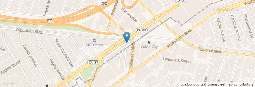 Mapa de ubicacion de Taco Plus en アメリカ合衆国, カリフォルニア州, Los Angeles County, ロサンゼルス.
