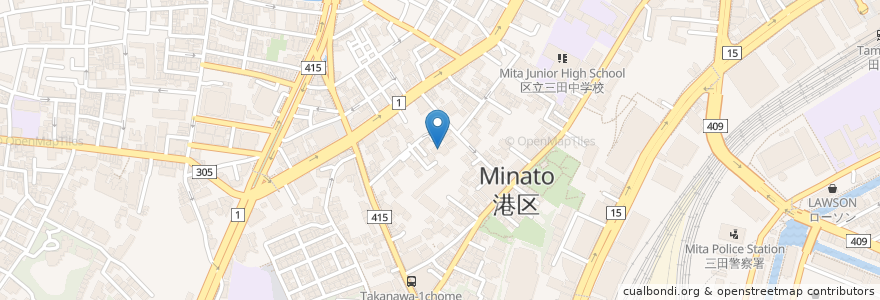 Mapa de ubicacion de 南臺寺 en Япония, Токио, Минато.