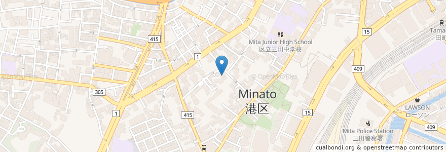Mapa de ubicacion de 王鳳寺 en اليابان, 東京都, 港区.