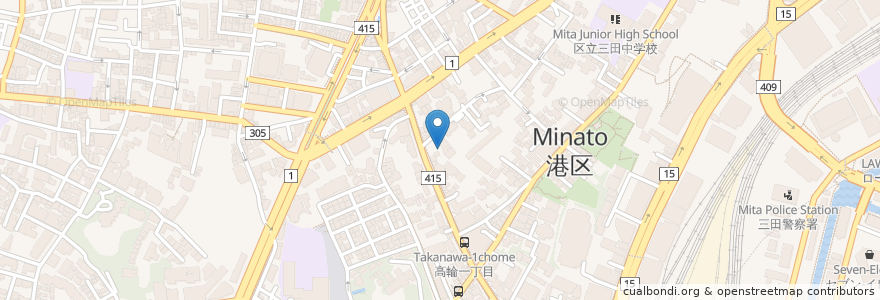 Mapa de ubicacion de 寶徳寺 en Japon, Tokyo, 港区.