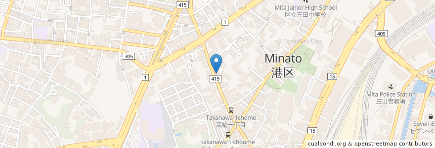 Mapa de ubicacion de 徳玄寺 en Япония, Токио, Минато.