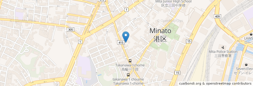 Mapa de ubicacion de 魚藍寺 en Япония, Токио, Минато.