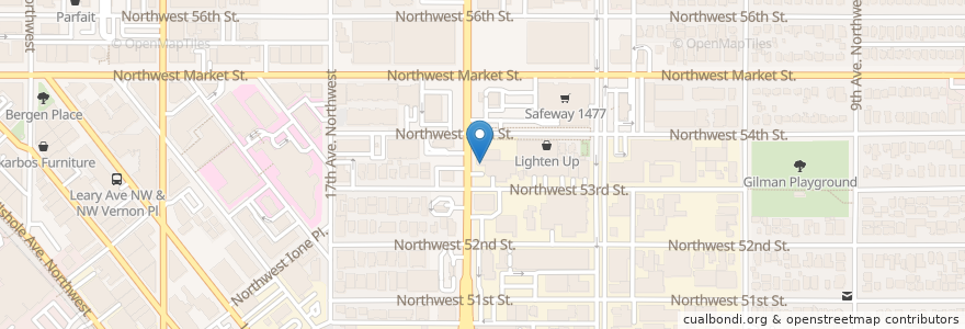 Mapa de ubicacion de Subway en United States, Washington, King County, Seattle.