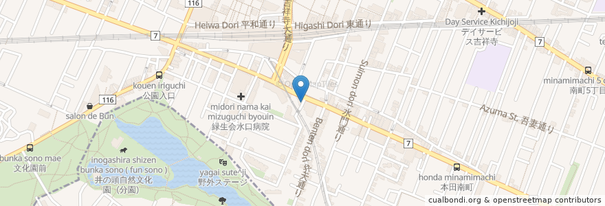 Mapa de ubicacion de TONY'S en Japonya, 東京都, 武蔵野市.