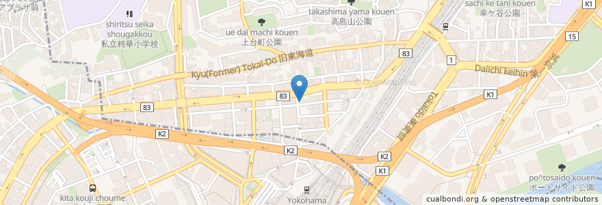 Mapa de ubicacion de ニッポンレンタカー 横浜西口点 en Jepun, 神奈川県, 横浜市, 神奈川区.