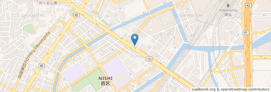 Mapa de ubicacion de 吉村家 en Japan, Kanagawa Prefecture, Yokohama, Nishi Ward.
