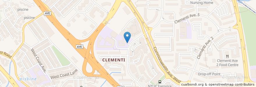 Mapa de ubicacion de Clementi Primary School Carpark en Сингапур, Southwest.