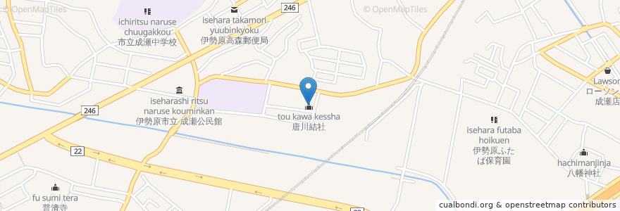 Mapa de ubicacion de 唐川結社 en 日本, 神奈川県, 伊勢原市.