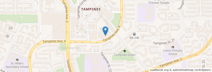Mapa de ubicacion de Tampines Mall en 新加坡, 东北区.