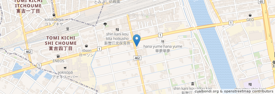 Mapa de ubicacion de マンガ喫茶すみれ en Япония, Айти, 海部郡, 蟹江町.
